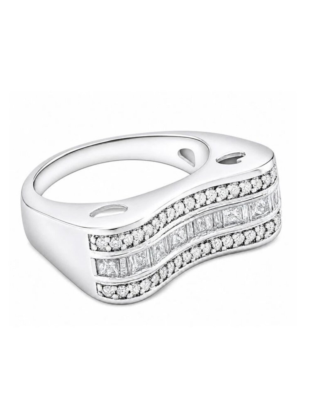 Genuine 1.27 Cts Diamonds Ring 14k White Gold